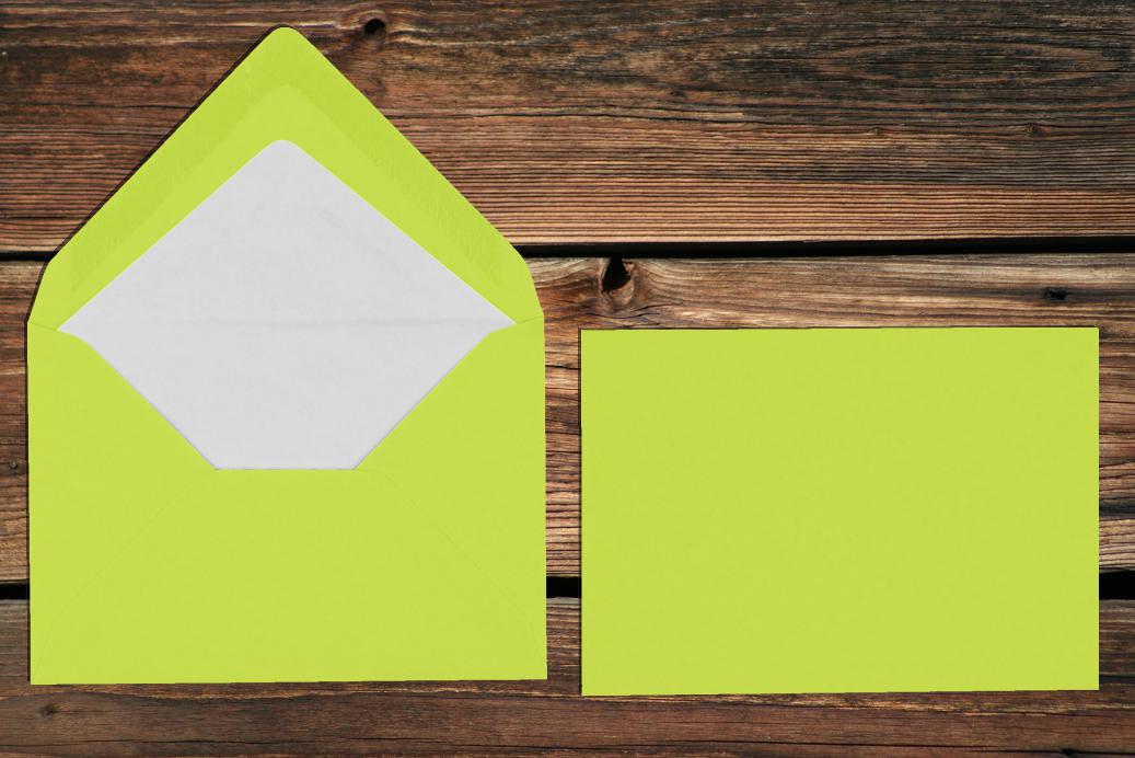 Briefhüllen mit Seidenfutter C7 81x114 mm Nassklebend Maigrün gerippt 100 g/qm